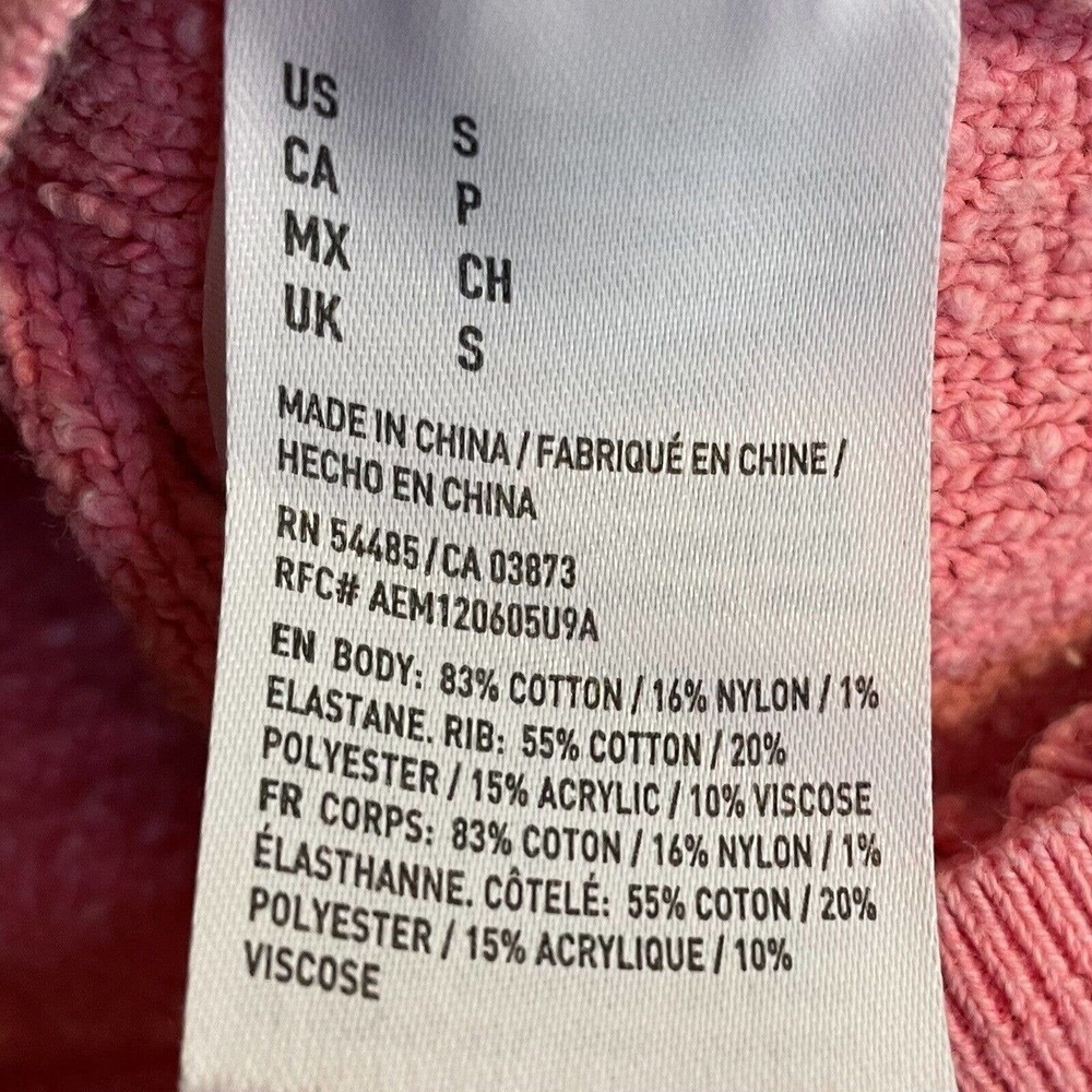 American Eagle Small Crewneck Sweater Pink Popcorn Texture Long Sleeve T… - Picture 5 of 7